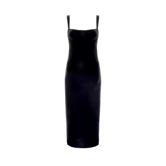 NWT $184 REVOLVE RUMORED Runway velvet sheath tank bodycon slip dress S black - Picture 2 of 13